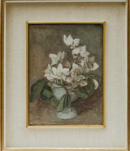 Gemälde mit Blumenvase - Italien zweite Hälfte des 20. Jahrhunderts - signiert - Öl auf Leinwand
